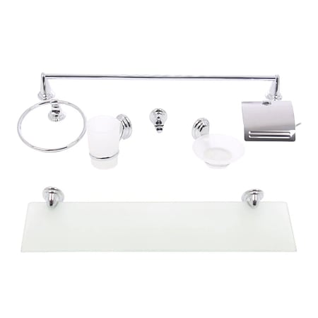 Set accesorii baie Joelle Wirquin, sticla si zamac, 7 piese