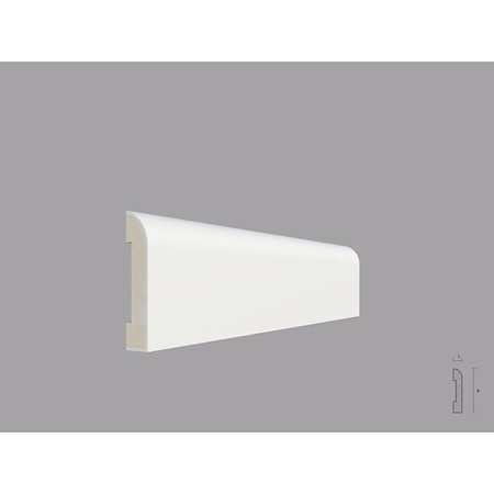 Plinta decorativa poliuretan PL08, interior, alb, 8 x 1.6 x 200 cm