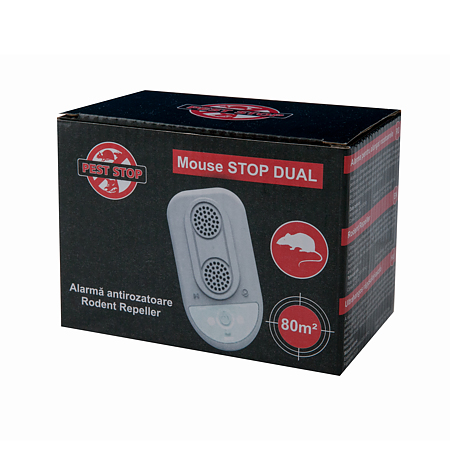Dispozitiv antirozatoare PEST STOP MOUSE STOP, cu ultrasunete, alimentare la retea, alb, 12 x 75 x 90 mm 