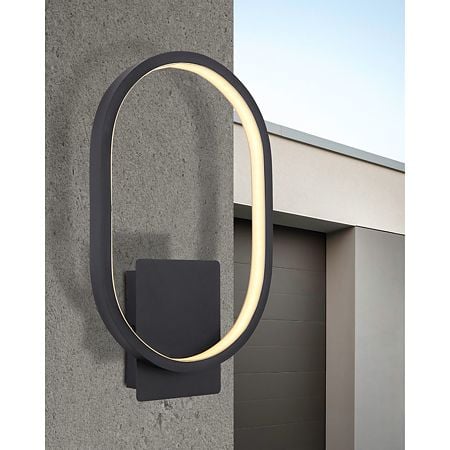 Aplica exterior Globo Naggy, metal, LED 11 W, negru, 200 x 320 x 50 mm