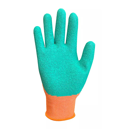 Manusi protective pentru copii Neo Tools, textil/latex, verde/potocaliu, marimea 5