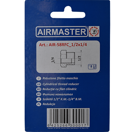 Reductie cu filet exterior Airmaster, 1/2 – 1/4"