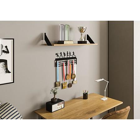 Cuier metalic medalii, otel, negru, 400 x 18 x 204 mm