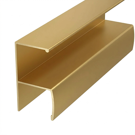 Profil aluminiu tip maner Y Eco, auriu mat, fara perie, 2.5 m