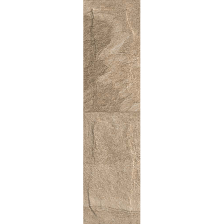 Gresie portelanata interior-exterior Kai Ceramics Samos, bej, aspect de piatra, finisaj rustic, 15,5 x 60,5 cm