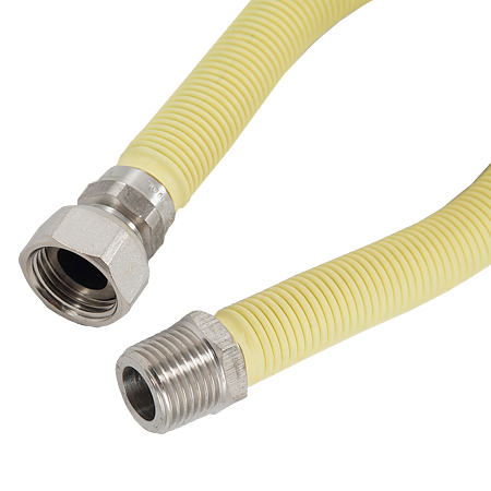 Racord gaz Crimel, inox, galben, FI-FE, 1/2", 50-100 cm