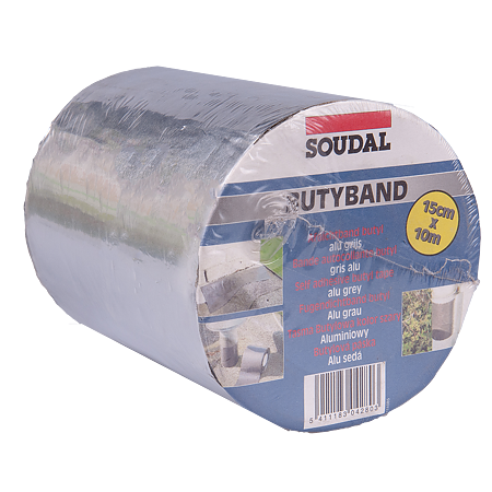 Banda butilica Soudal Butyband, aluminiu, 15 cm, 10 m