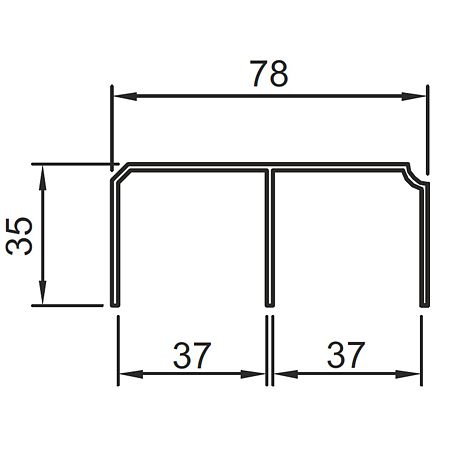 Profil ghidare superior, Laguna, aluminiu, negru, 4 m