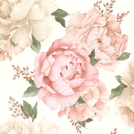 Tapet hartie Rasch Duplex 278705, roz/alb, model floral, 10 x 0.53 m
