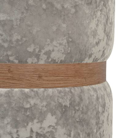Taburet Ring, inel stejar, catifea crem E04, rotund, 38 x 38 x 40 cm