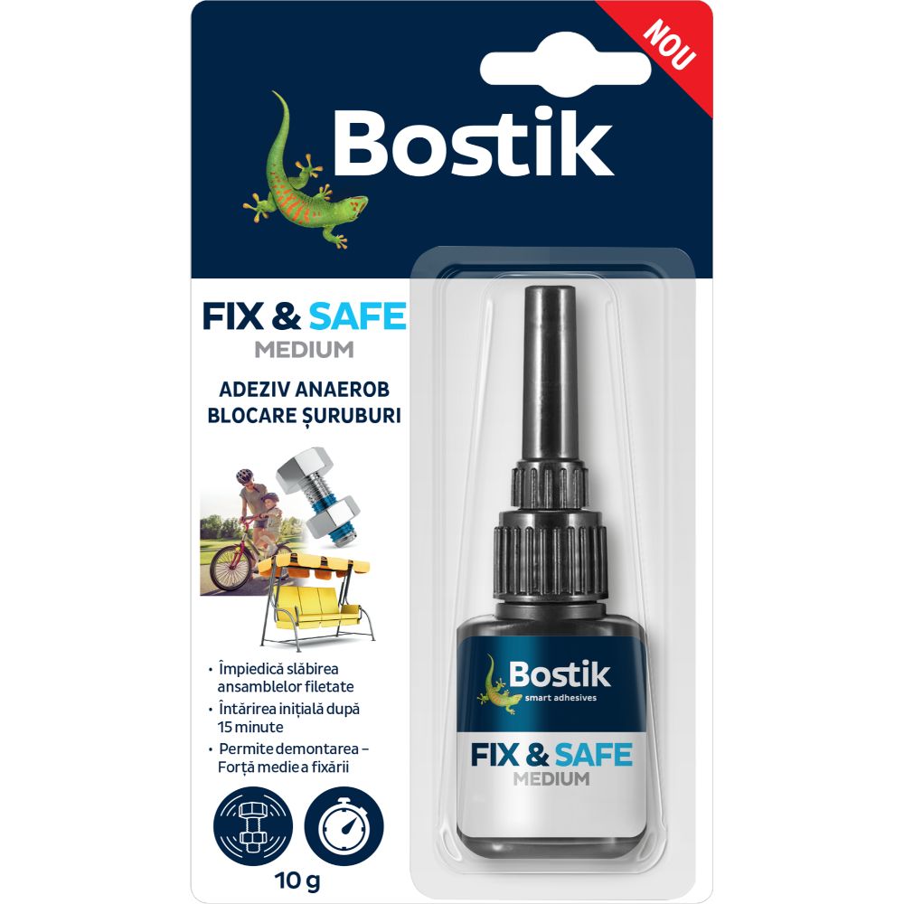 Adeziv blocare suruburi Bostik Fix & Safe, 10 g Adeziv