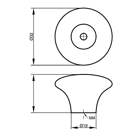 Buton ceramica, Tip3, antichizat, Ø 32 mm