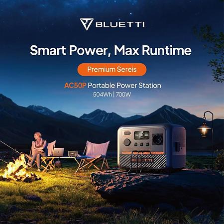 Statie de energie portabila Bluetti AC50P, 700W, 504Wh, LiFePO4, UPS, incarcare rapida