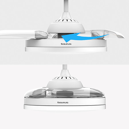 Ventilator de tavan Taurus Fresko, 40 W, lampa LED, plastic, alb, diametru 107 cm