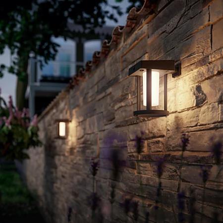 Aplica exterior Philips Camill, cu senzor, 1.4 W, plastic, rotund, negru, IP44