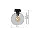 Plafoneira Sofia, 1 x E27, 60 W, metal/sticla, negru/transparent