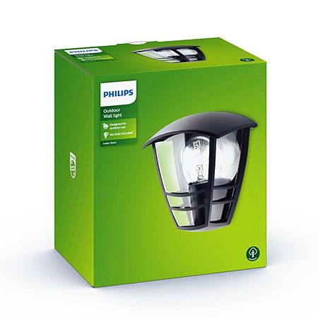 Aplica exterior Philips Creek negru, 1 x 60W, 19.5 cm