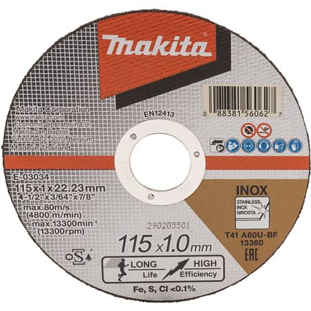 Disc debitare inox, Makita, 115 x 22.2 x 1 mm