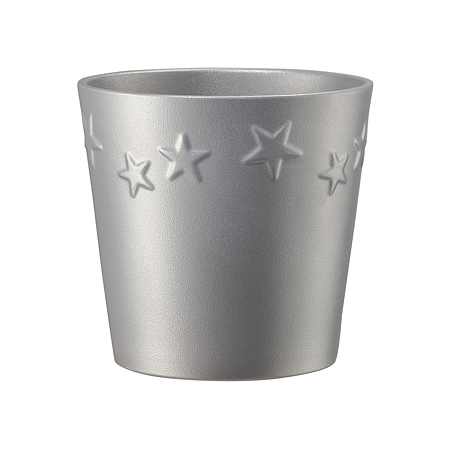 Ghiveci SK Starlight, ceramica, argintiu, diametru 14 cm, 13 cm