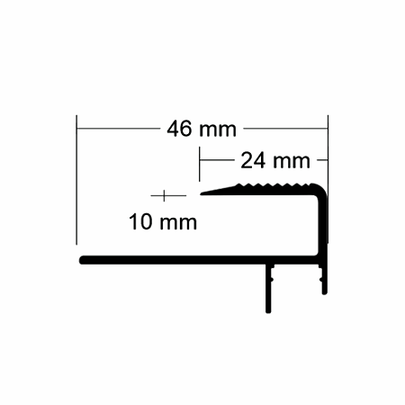 Profil banda LED pentru treapta LED.814.10.MKR2, aluminiu, incorporabil, mat, gri, 24 x 2500 mm
