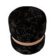 Taburet Ring, inel stejar, catifea negru E01, rotund, 38 x 38 x 40 cm