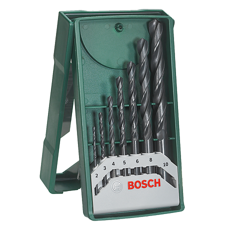 Set 7 burghie Bosch Mini-X-Line, mandrina standard, pentru metal, 2 - 10 mm