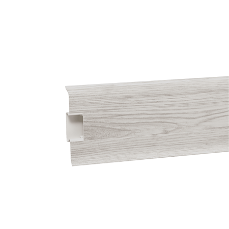 Plinta cu canal cablu pentru parchet Korner Siena 80, PVC, stejar Danez 821, 2500 x 20 x 80 mm
