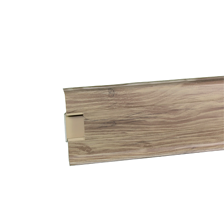 Plinta cu canal cablu pentru parchet Korner Siena 80, PVC, stejar Calypso 831, 2500 x 20 x 80 mm