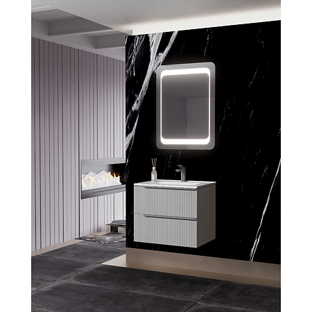 Set mobilier baie Savini Due Sidney, material MDF, masca + lavoar