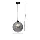 Suspensie Sofia, 1 x E27, 60 W, metal/sticla, negru/fumuriu