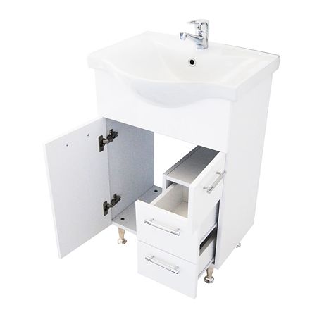 Set mobilier baie Badenmob Seria 153-65, masca cu sertare + lavoar + oglinda, alb Set mobilier baie Badenmob Seria 153-65, masca cu sertare + lavoar + oglinda, alb