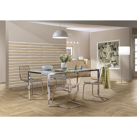 Gresie portelanata Cesarom Canada PEI 5 alb mat structurat, dreptunghiulara, grosime 9 mm, 20 x 60 cm
