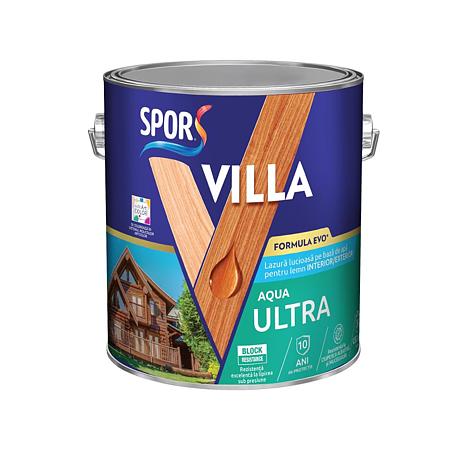 Lazura lemn Spor Villa Ultra Aqua, interior / exterior, pe baza de apa, incolor, 2.5 l