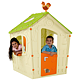 Casuta de joaca copii, Keter Magic Play House, plastic, 111 x 110 x 146 cm, crem/verde deschis