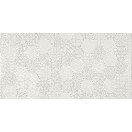 Faianta baie / bucatarie Grafen Hexagon White, alb, mat, model, 60 x 30 cm