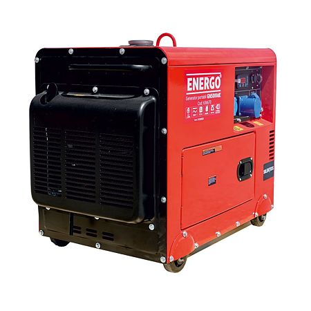 Generator portabil carcasat pe roti Energo Primax GN5000dE, diesel, 5 KW, rezervor 15 l