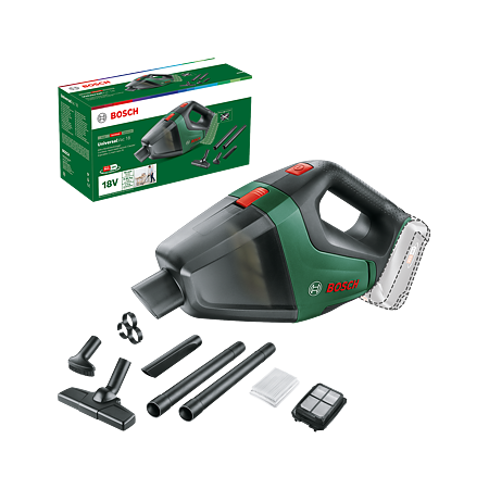 Aspirator fara sac Bosch UniversalVac18, aspirare uscata, 18 V, fara acumulator