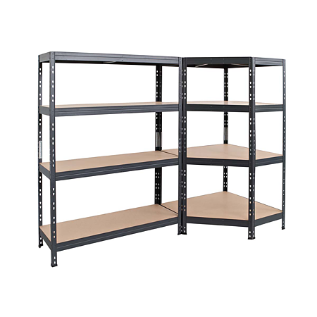 Raft Ar Shelving, lemn si metal, gri, 180 x 90 x 90 cm