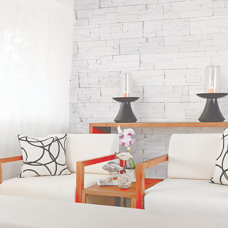 Piatra decorativa Vista, alb, placare interioara, 37 x 10 cm