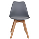 Scaun bucatarie tapitat gri Depozitul de scaune Celia, piele ecologica, cadru lemn, max. 110 kg, 48.5 x 50 x 82.5 cm