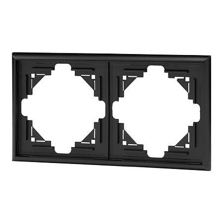 Rama de aparataj Luna, Abex, 2 module, PVC, negru