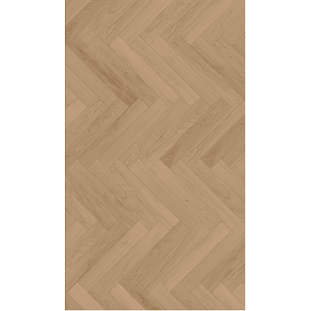 Parchet laminat furniruit 9.5 mm Berry Alloc Parqwood Herringbone Oak Calm Ambre, placa tip B, clasa de trafic comercial intens 33, abraziune AC5, OmniLoc A&B, 50,4 X 8,4 cm