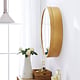 Oglinda de baie cu dulap Hausberg DL1, deschidere prin culisare, rotunda, PAL, maro, Ø50 cm x 13 cm