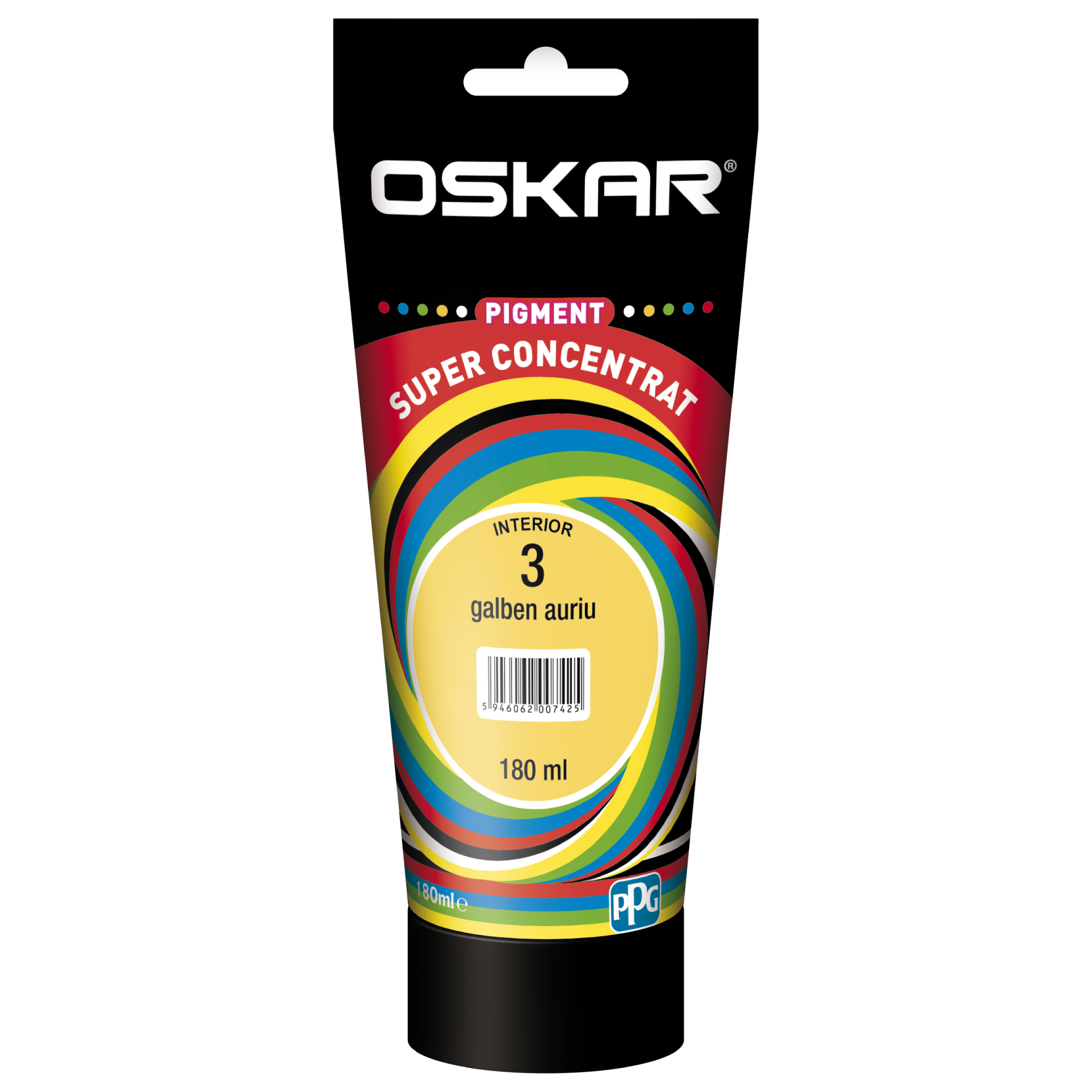 Pigment vopsea lavabila Oskar super concentrat, galben auriu 3, 180 ml 180