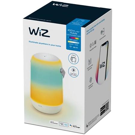 Lampa LER RGB inteligenta WiZ Mobile Portabile, 13.5 W, wi-fi/bluetooth, Ip20, alb, 193 x 116 mm Lampa LER RGB inteligenta WiZ Mobile Portabile, 13.5 W, wi-fi/bluetooth, Ip20, alb, 193 x 116 mm