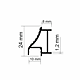 Profil banda led Listello LED.824.10.PKR2, aluminiu, pentru cabine dus, argintiu, 18 x 24 mm, 2,7 m
