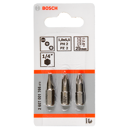 Set mixt biti Bosch LS/PH2/PZ2 25mm