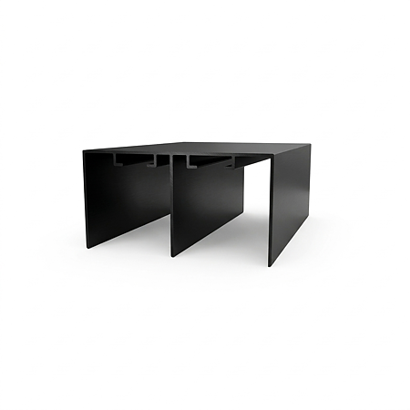 Profil ghidare dublu inferior, aluminiu, negru mat, 4 m