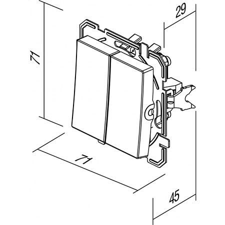 Intrerupator dublu Tem Logiq, titan, 10 A x 250 V Intrerupator dublu Tem Logiq, titan, 10 A x 250 V