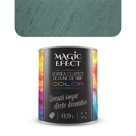 Pachet vopsea efect decorativ Magic Efect Dune Amazon Green 25, pe baza de apa, 1 + 1 gratis, pensula inclusa